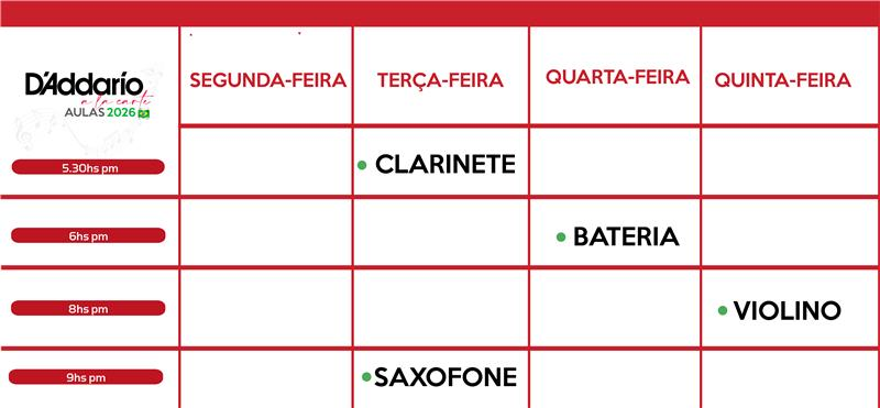 Grilla Horaria de la Academia D'Addario 2024