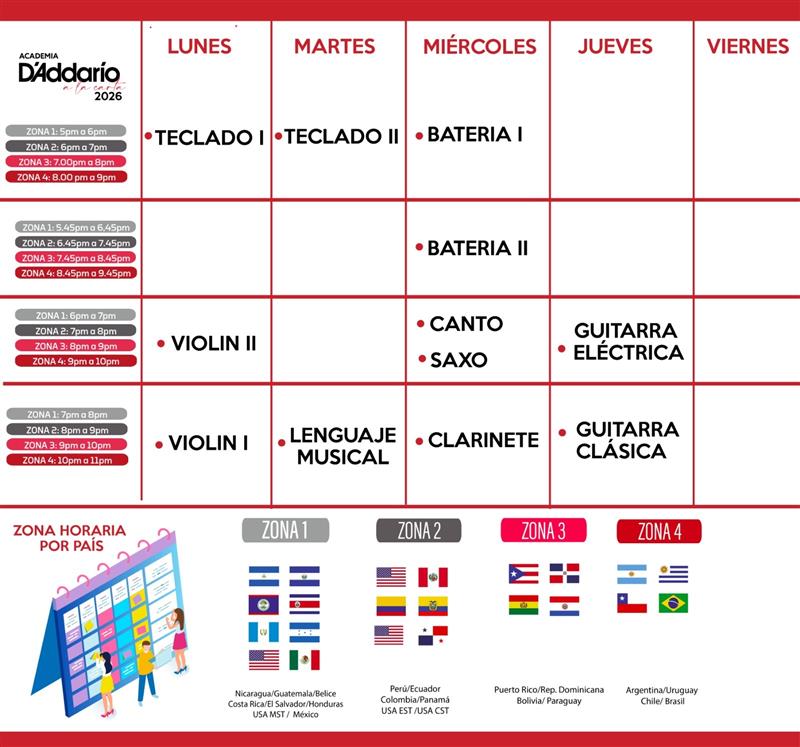Grilla Horaria de la Academia D'Addario